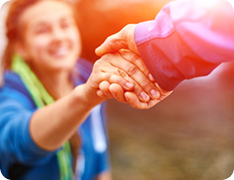 closeup of two hands shaking