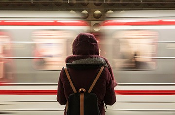 waiting in subway