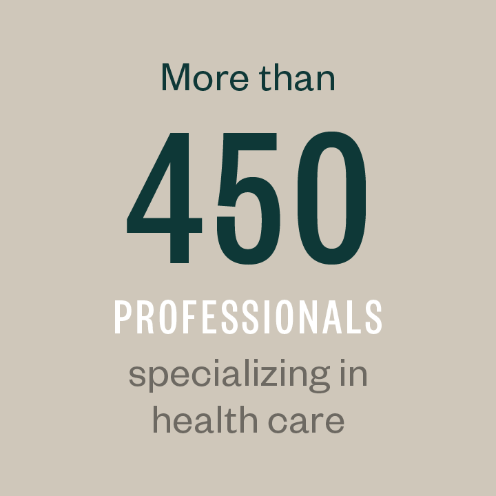 More than 130 professionals specializing in health care